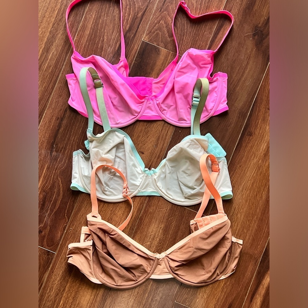 Aerie Mesh Bra Full coverage-Intimates Set - Pink, Cream, and Tan